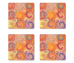 Grunge Sun Boho Coaster Set Of Four