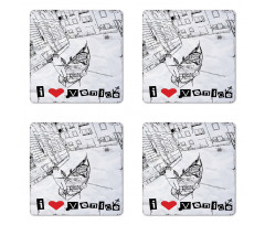 Venetian Canal Art Love Coaster Set Of Four