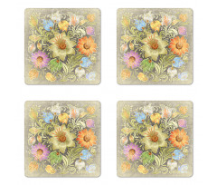 Vintage Bouquet Bridal Coaster Set Of Four