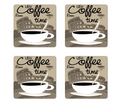 Rome Landmark Drink Cup Coaster Set Of Four