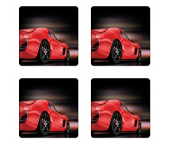 Futuristic Red Sports Coaster Set Of Four