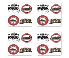 Retro Cars Pop Art Coaster Set Of Four