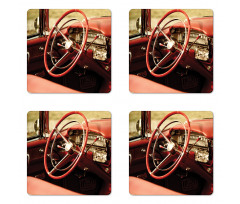 Antique Classic Car Coaster Set Of Four