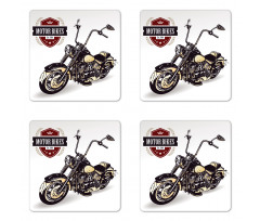 Old Classic Motorcycle Coaster Set Of Four