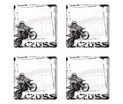 Motocross Racer Coaster Set Of Four