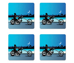 Chopper Motorcycle Coaster Set Of Four