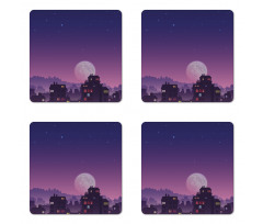 Moon Starry Night Sky Coaster Set Of Four