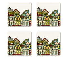 Old Town View Art Coaster Set Of Four