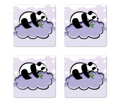 Sleeping Panda on Cloud Coaster Set Of Four