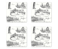 Italian Landmarks Travel Coaster Set Of Four