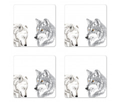 Sketchy Portraits Wildlife Coaster Set Of Four