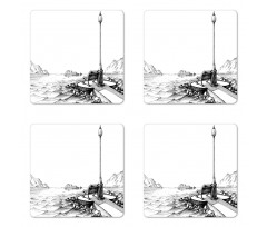 Bench Lantern Ocean Coaster Set Of Four