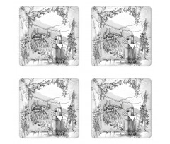 Valley Winery House Art Coaster Set Of Four