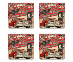 Retro Poster Effect Coaster Set Of Four