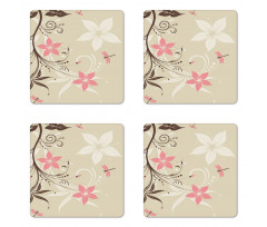 Flying Dragonflies Coaster Set Of Four