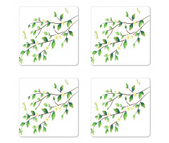 Flower and Dragonflies Coaster Set Of Four