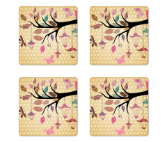 Vintage Boho Tree Coaster Set Of Four