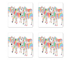 Colorful Animals Coaster Set Of Four