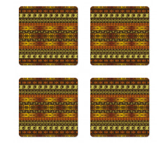 Geometric Indigenous Art Coaster Set Of Four