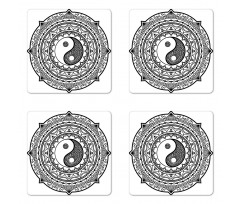 Ying Yang Asian Coaster Set Of Four