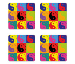 Ying Yang Hippie Coaster Set Of Four