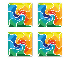 Rainbow Spiral Coaster Set Of Four