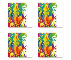 Rainbow Splash Coaster Set Of Four