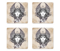 Hand Drawn Astrological Coaster Set Of Four