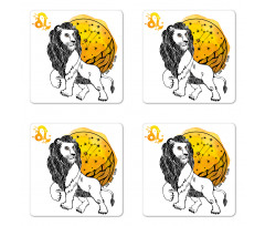 Zodiac Leo Art Coaster Set Of Four