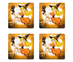 Witch Conceptual Colors Coaster Set Of Four