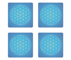 Flower of Life Grid Coaster Set Of Four