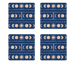 Sun Moon Astrology Coaster Set Of Four