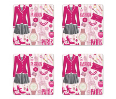 Fashion in Paris Dresses Coaster Set Of Four