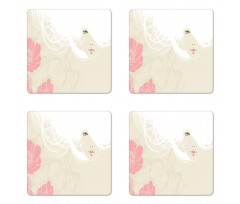 Flowers Romance Bridal Coaster Set Of Four