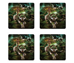 Fantasy Tiger Galaxy Coaster Set Of Four