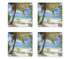 Palm Trees Coastline Coaster Set Of Four