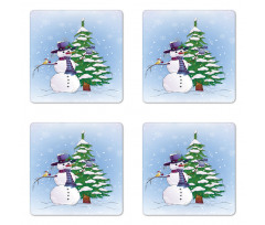 Snowman and Tree Coaster Set Of Four