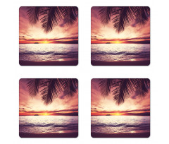 Sunset Ocean Waves Coaster Set Of Four