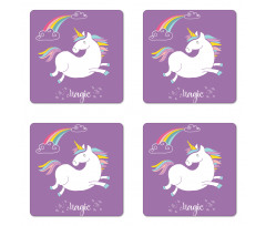 Purple Kids Rainbow Coaster Set Of Four