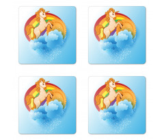 Cartoon Kids Rainbow Coaster Set Of Four