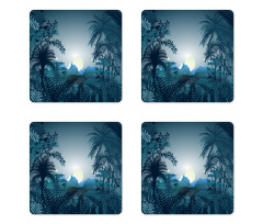 Tiger in Hazy Rainforest Coaster Set Of Four