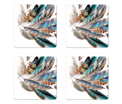 Contour Feather Fashion Coaster Set Of Four