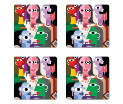 Modern Abstract Colorful Design Coaster Set Of Four