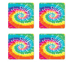 Rainbow Tie Dye Effect Coaster Set Of Four