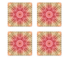 Batik Hippie Red Brown Coaster Set Of Four