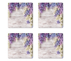 Lilac Flowers Bouquet Coaster Set Of Four