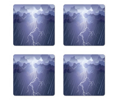 Thunderstorm Dark Clouds Coaster Set Of Four