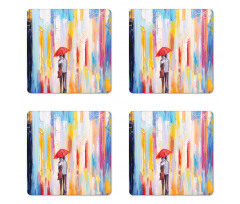 Painting Effect Romance Coaster Set Of Four