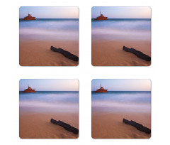 Shipwreck on Sea Dusk Coaster Set Of Four