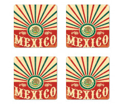 Vintage Poster Effect Coaster Set Of Four